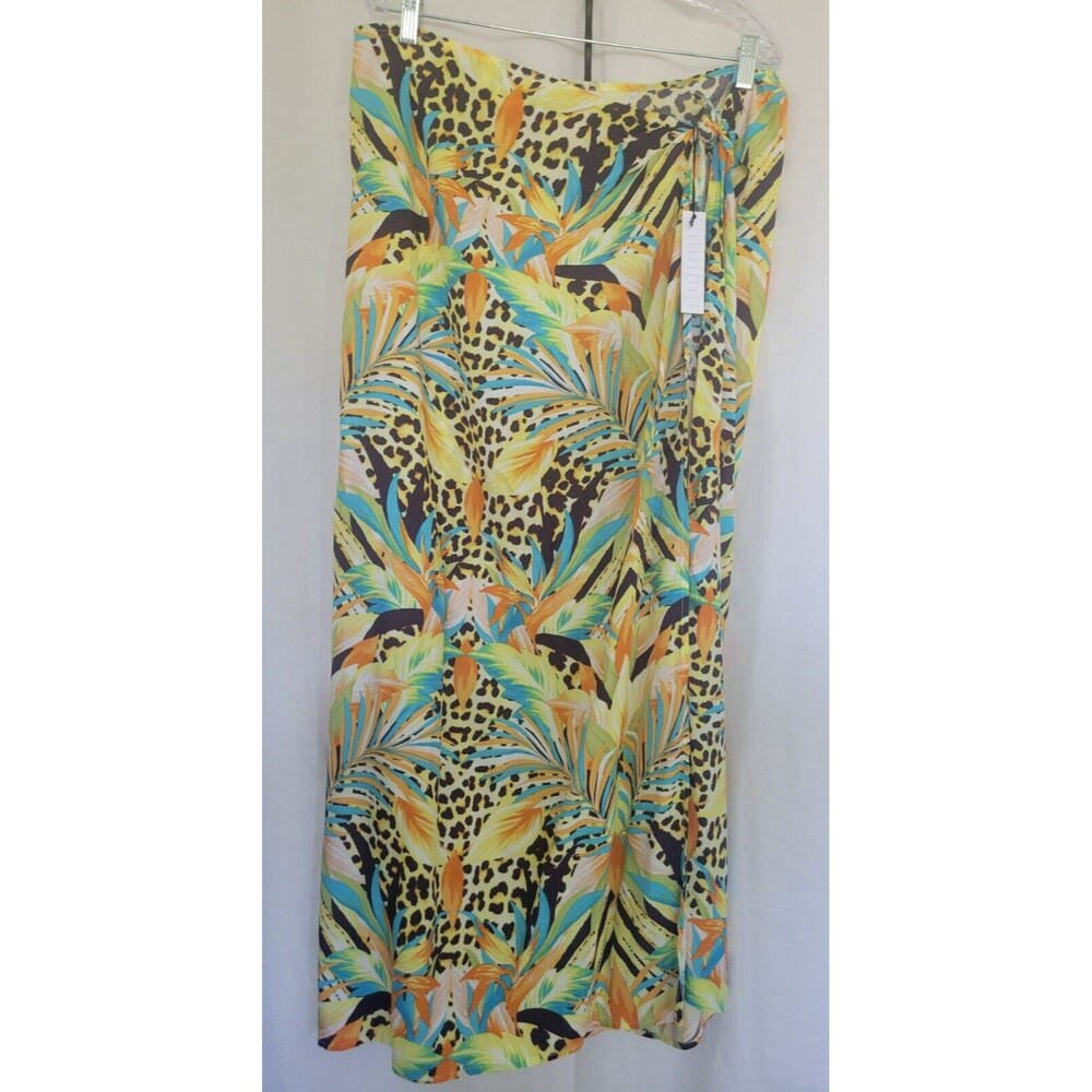 FOREVER 21 Women's Swimwear Coverup Sarong Wrap Skirt One Size Tropical Print